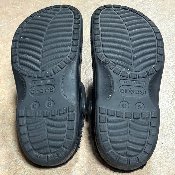Crocs Baya Lined Clog Black Warm Fuzzy Lining Slip-On Casual Shoes 6 M 8 W - Picture 7 of 10
